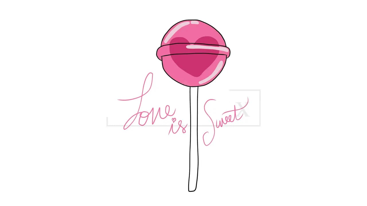 Love Is Sweet Lollipop metal wall art by Artelyx Studios