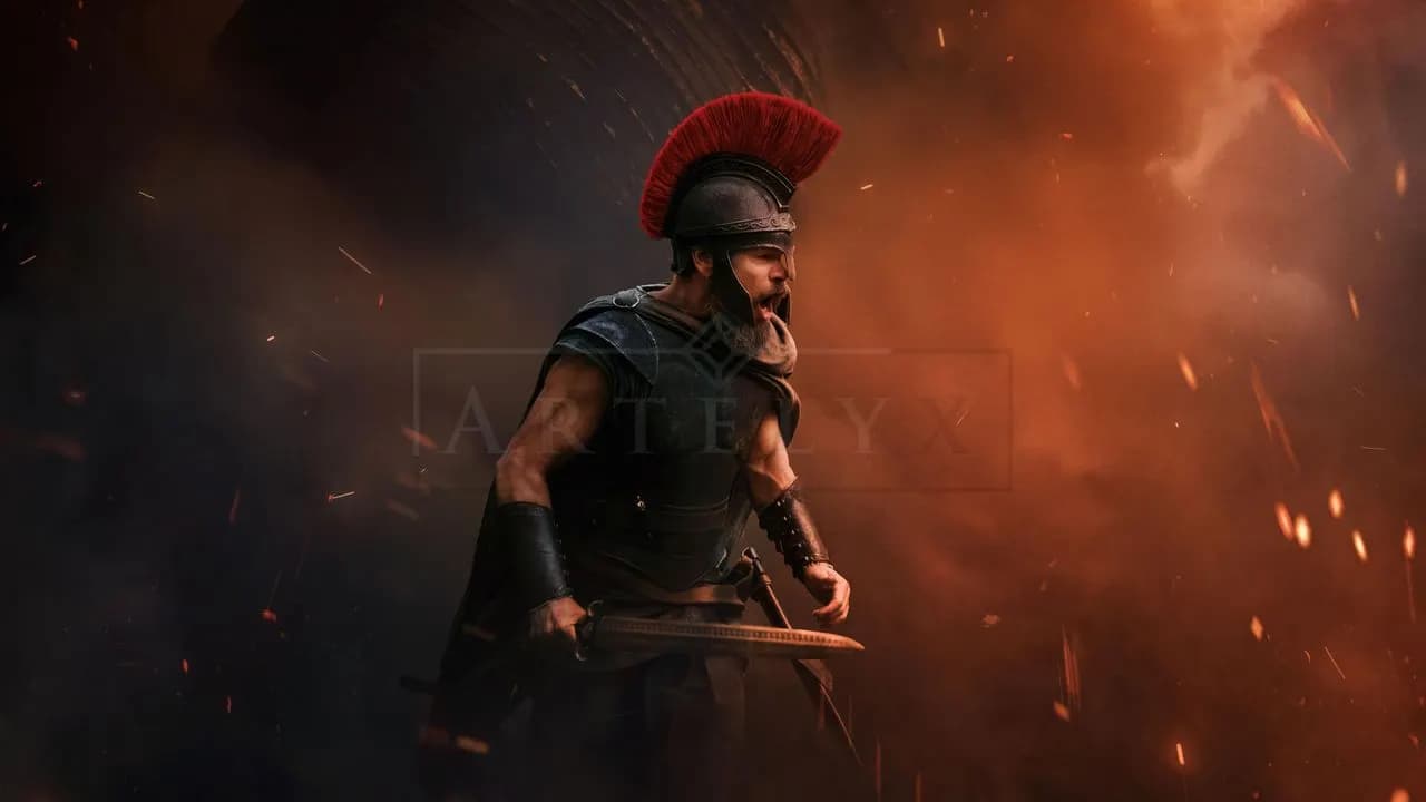 Warrior’s Battle Cry metal wall art by Artelyx Studios