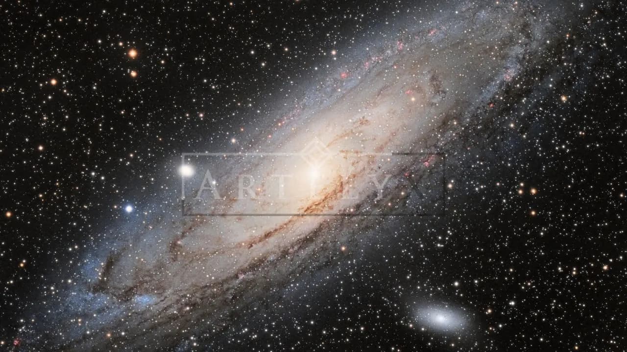 Andromeda Galaxy in Deep Space metal wall art by Artelyx Studios