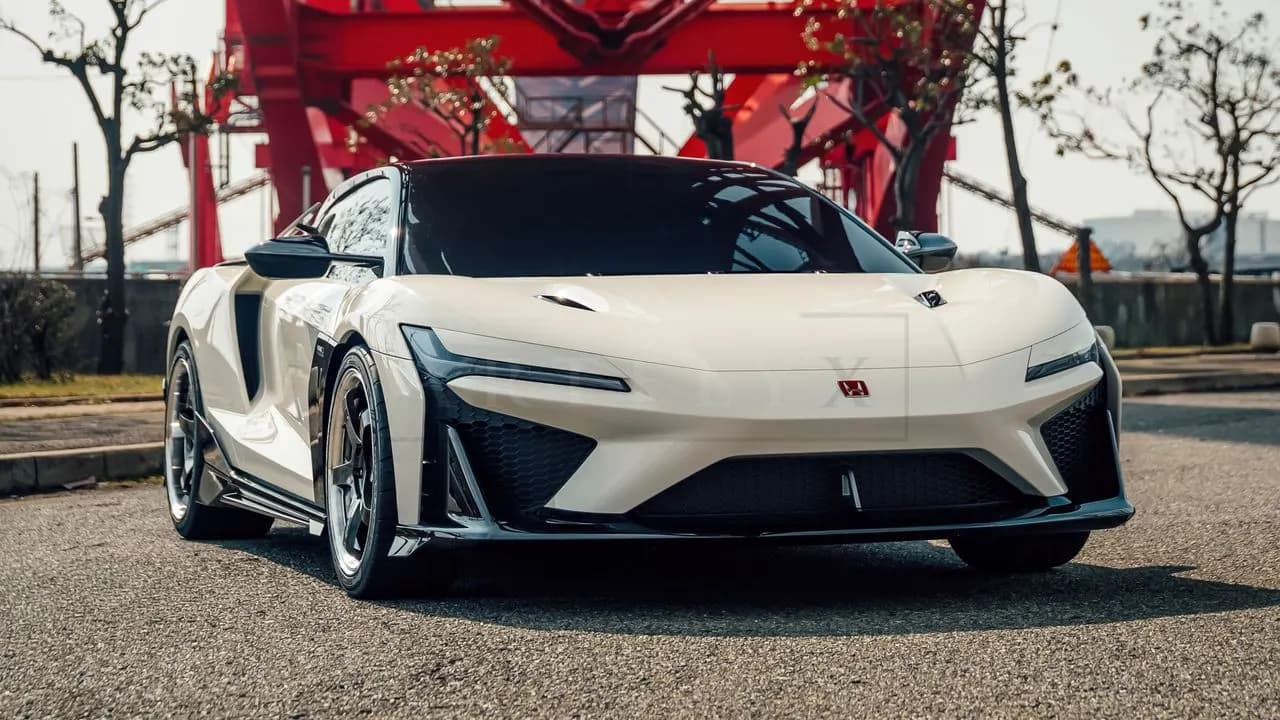 White Honda NSX Tribute metal wall art by Artelyx Studios