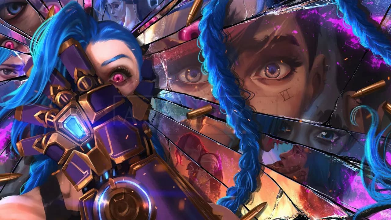 Jinx Shattered Reflections metal wall art by Artelyx Studios