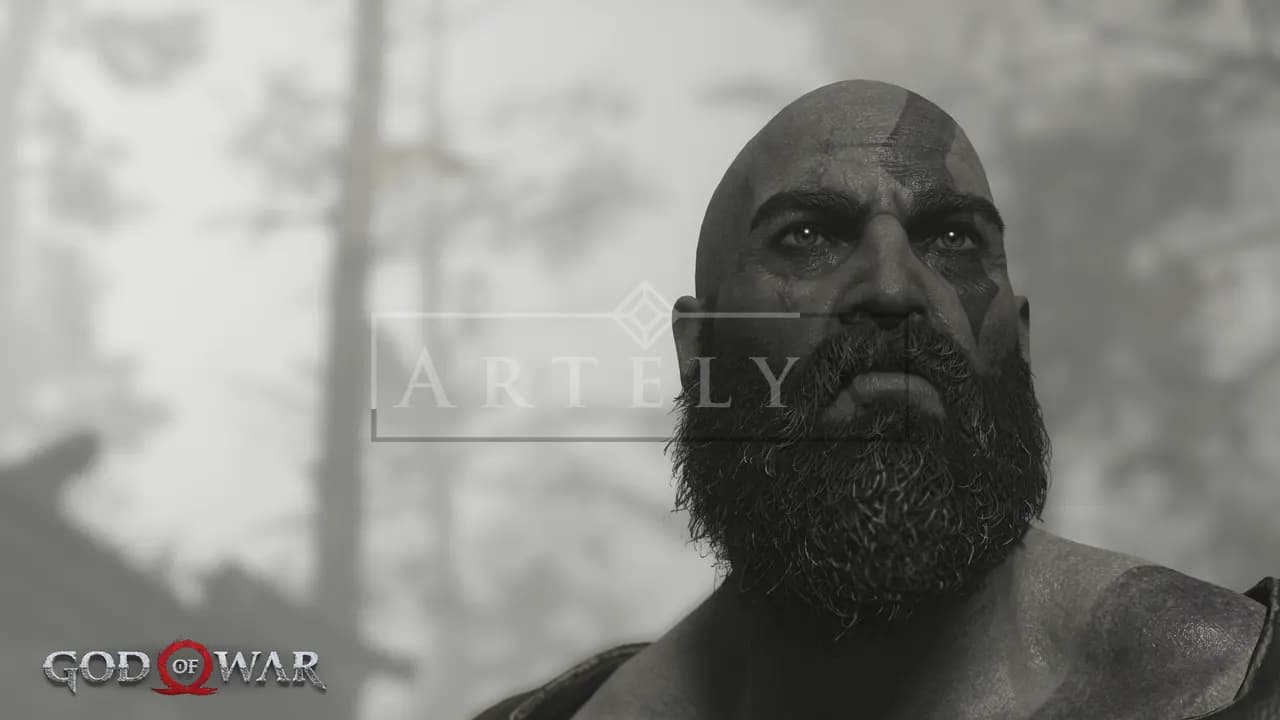 Ashen Gaze of the Ghost of Sparta metal wall art by Artelyx Studios