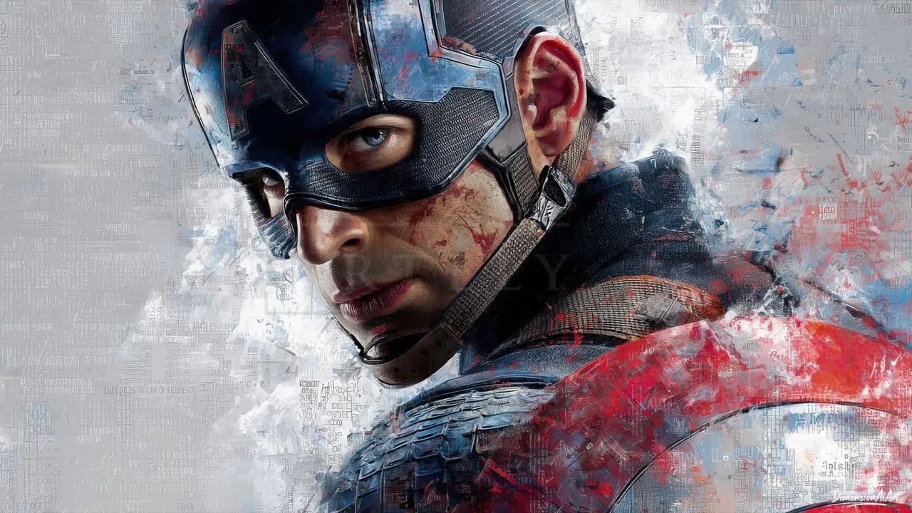 Patriotic Superhero Portrait metal wall art by Artelyx Studios
