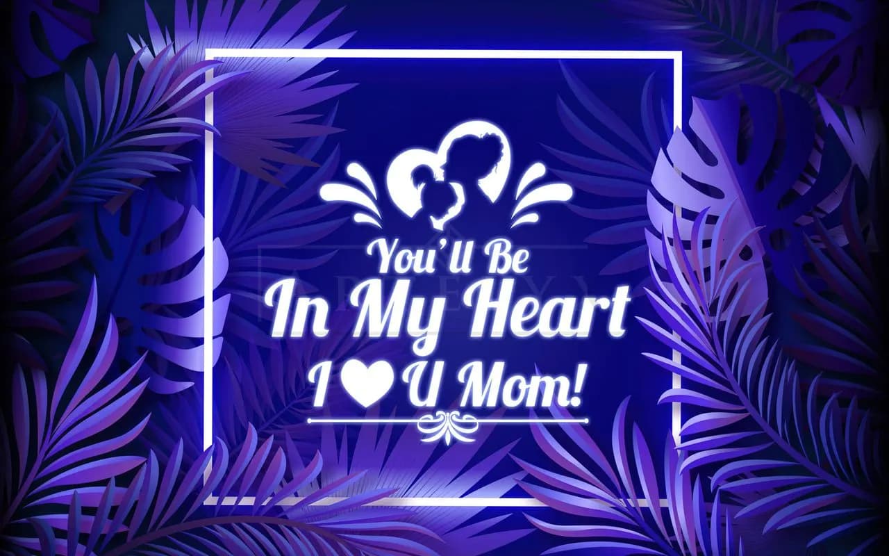 You’ll Be in My Heart Mom Neon Tribute metal wall art by Artelyx Studios