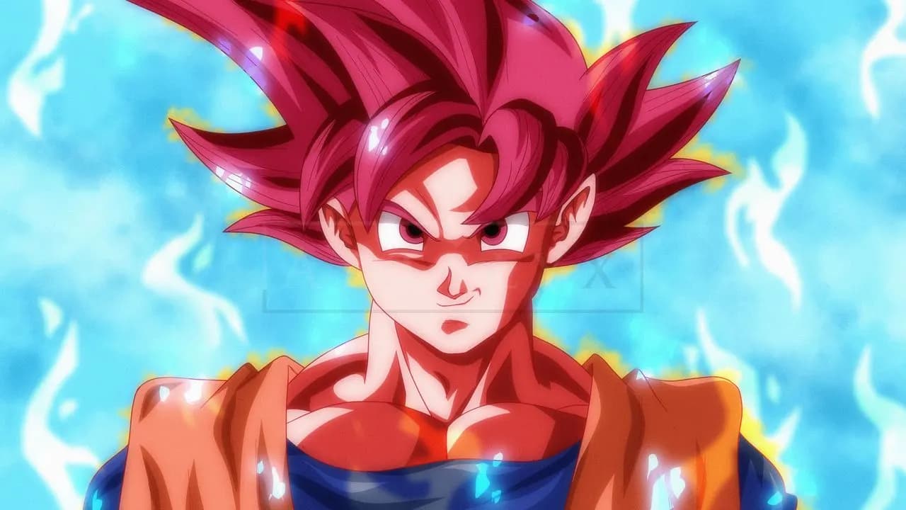 Super Saiyan God Goku Aura metal wall art by Artelyx Studios