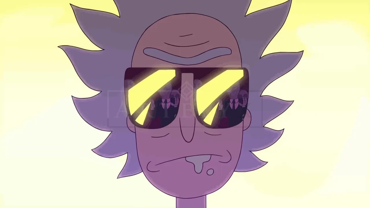 Rick Sanchez Shades Close-Up metal wall art by Artelyx Studios