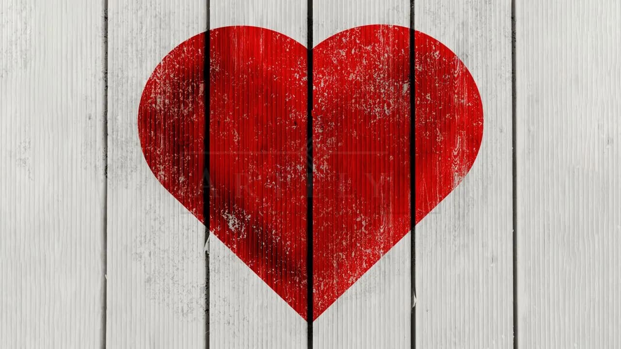 Rustic Red Heart on Wood metal wall art by Artelyx Studios
