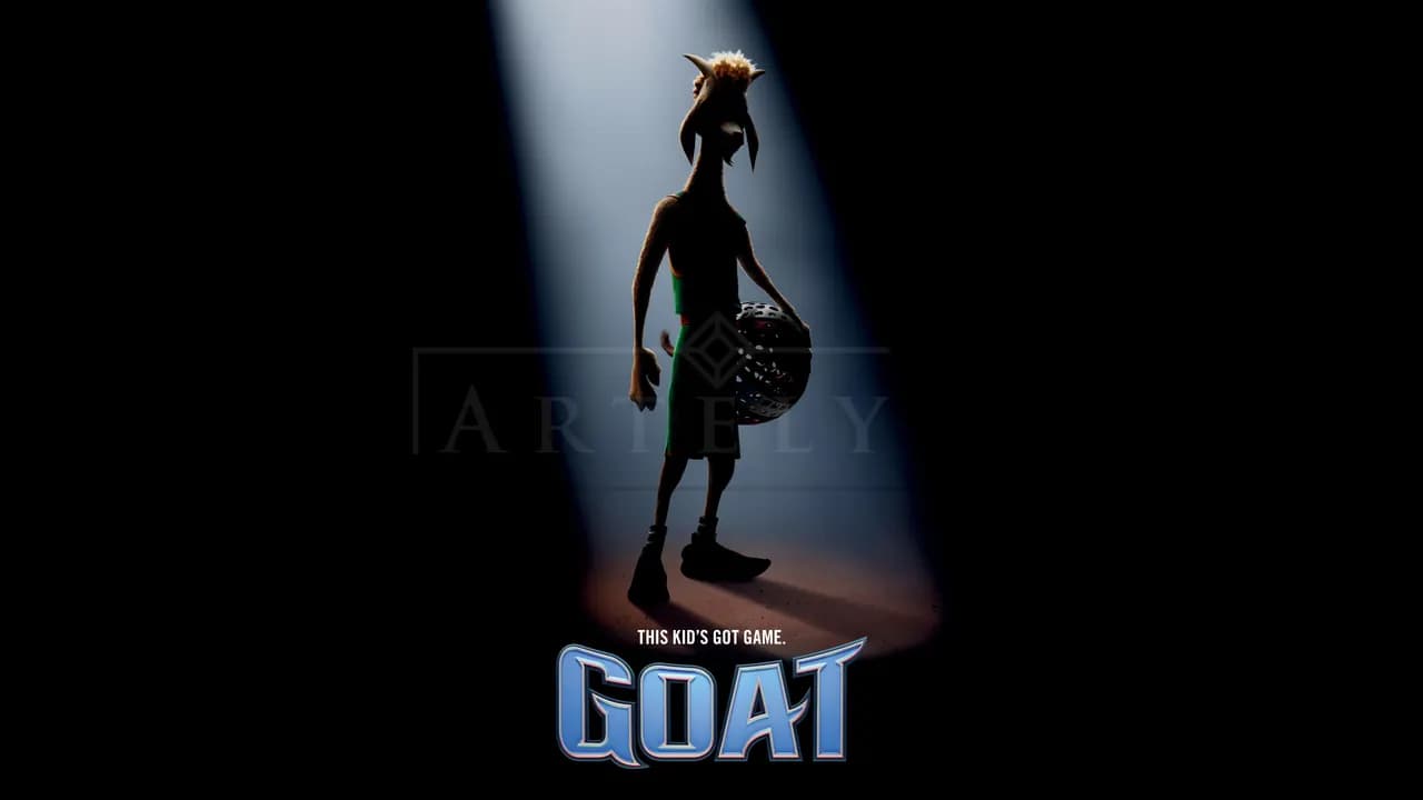 Goat Movie Poster Silhouette metal wall art by Artelyx Studios