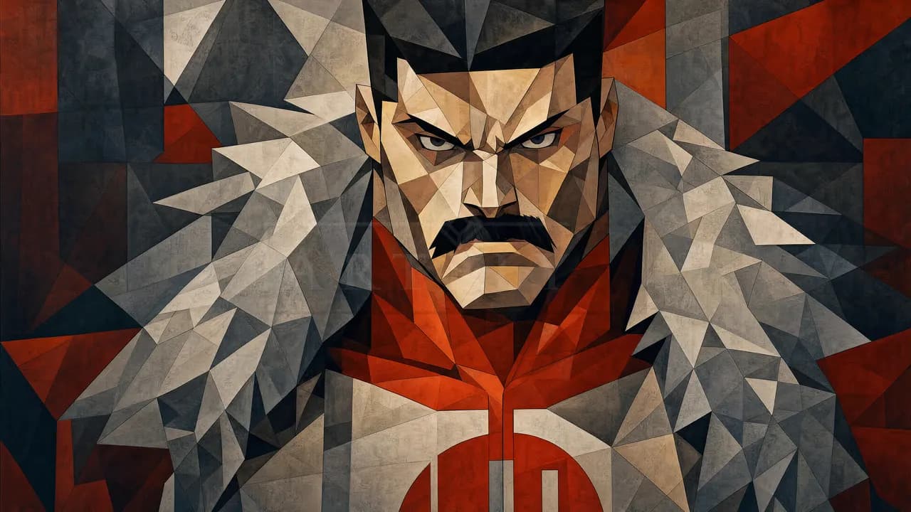 Geometric Warrior Portrait metal wall art by Artelyx Studios