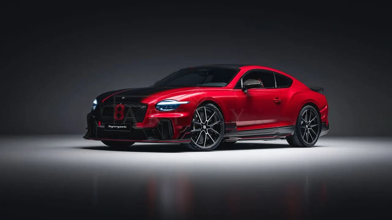 Crimson Bentley Supersports metal wall art by Artelyx Studios