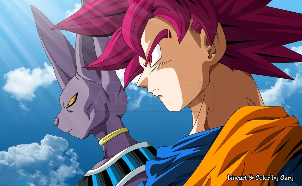 Goku and Beerus Side Profile metal wall art by Artelyx Studios
