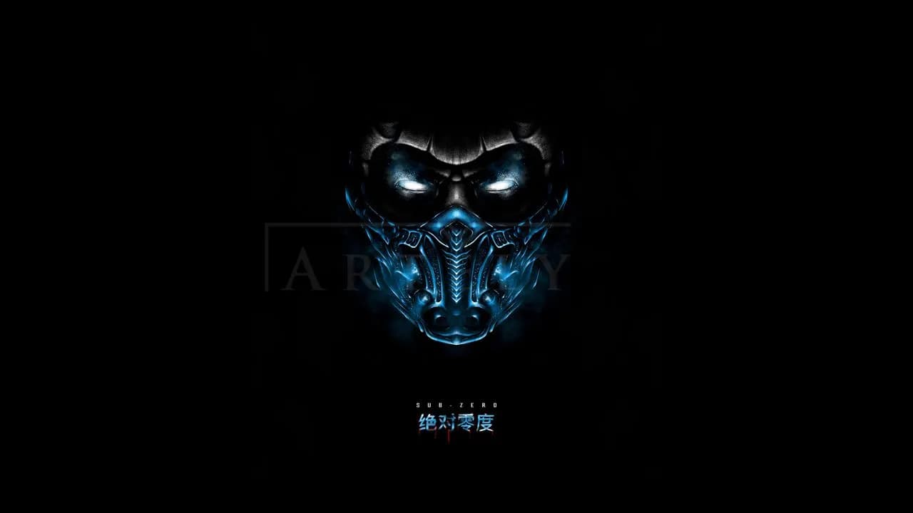 Icy Warrior Mask on Black metal wall art by Artelyx Studios