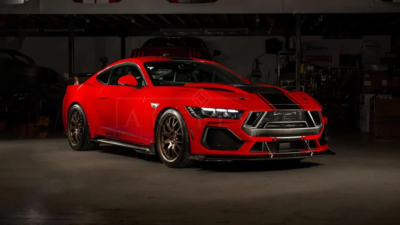 Shelby Super Snake: Scarlet Power metal wall art by Artelyx Studios