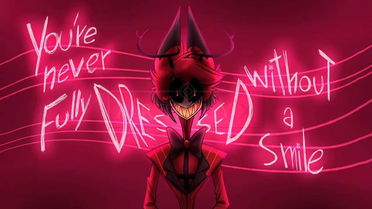 Alastor’s Fully Dressed Smile metal wall art by Artelyx Studios