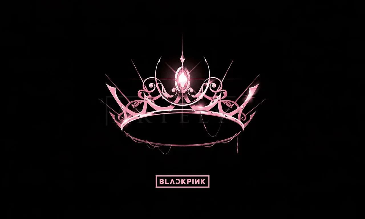 Pink Crown on Black metal wall art by Artelyx Studios