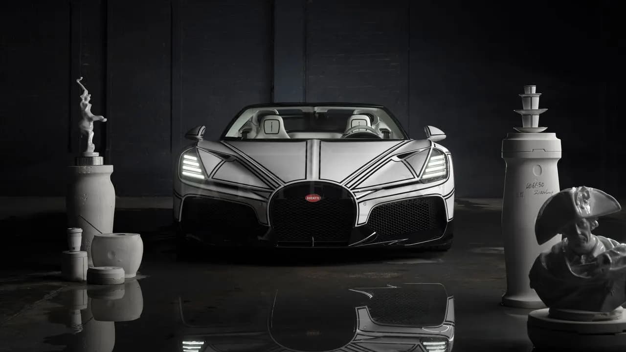 Bugatti Mistral: Art in Motion metal wall art by Artelyx Studios