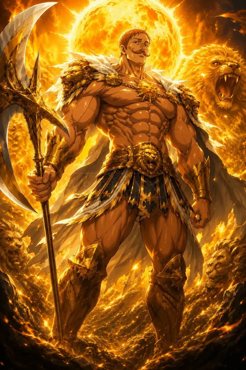 Escanor Solar Dominion metal wall art by Artelyx Studios