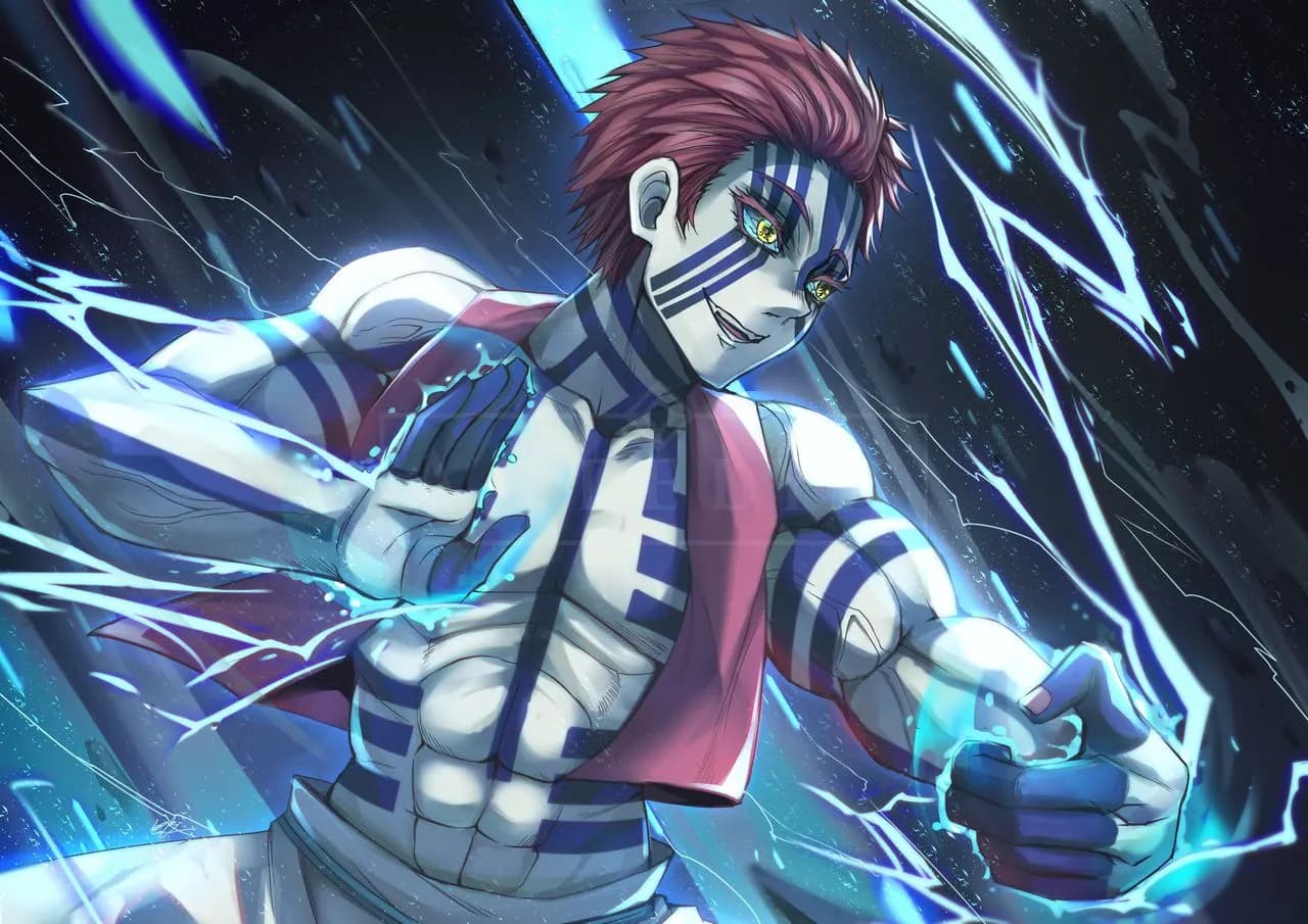 Akaza Lightning Combat Form metal wall art by Artelyx Studios