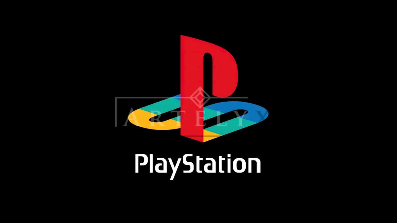 Classic PlayStation Logo on Black metal wall art by Artelyx Studios