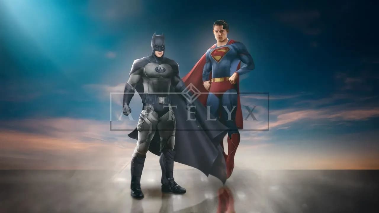 Dawn of the World’s Finest metal wall art by Artelyx Studios