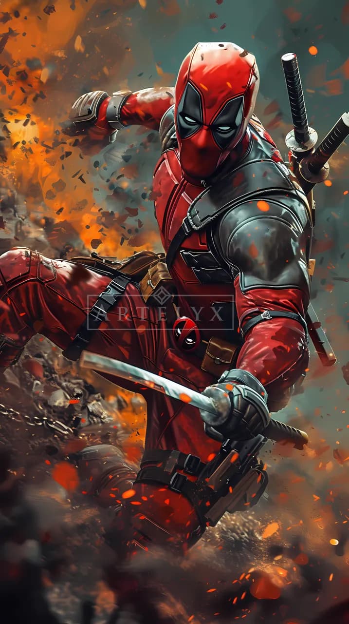 Masked Antihero in the Firestorm metal wall art by Artelyx Studios