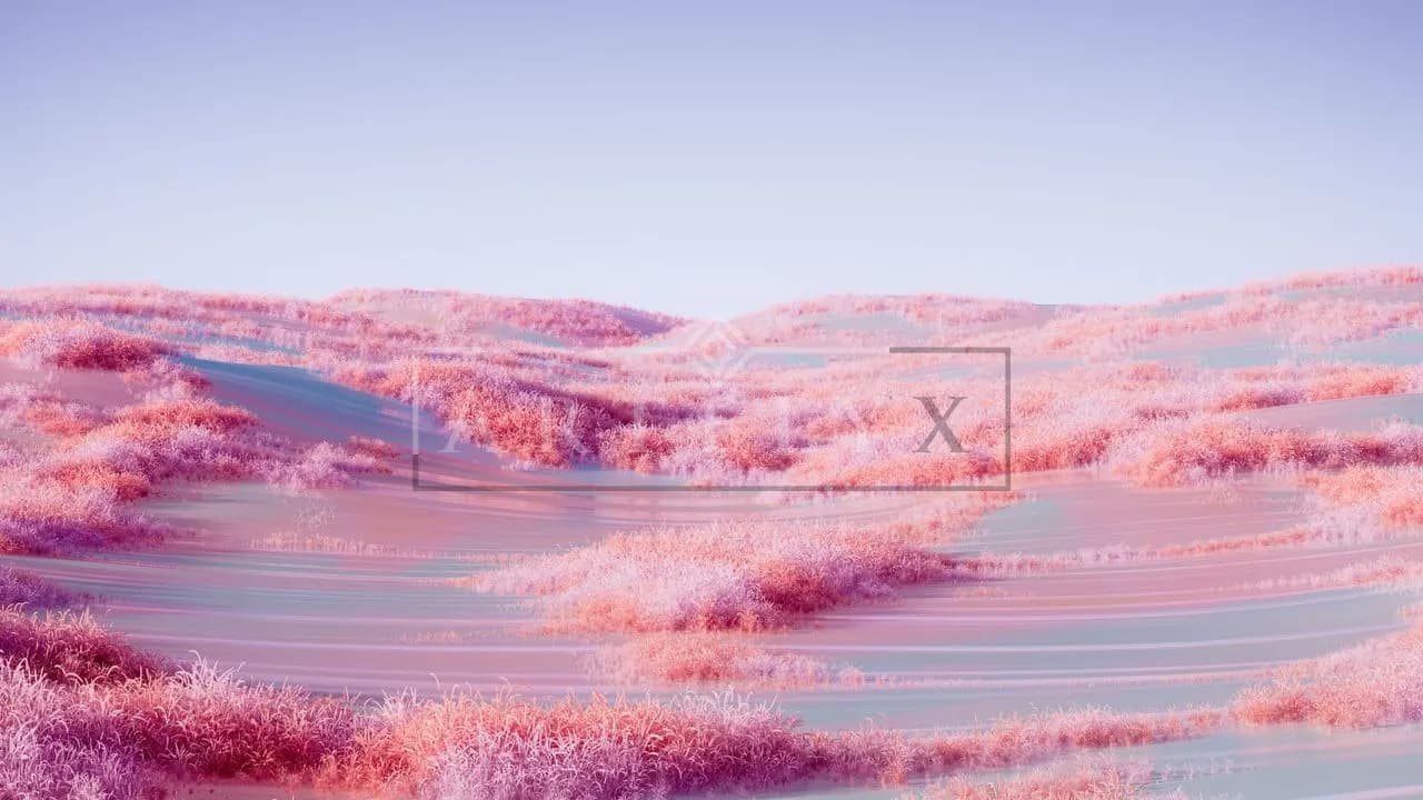 Pink Dreamscape Fields metal wall art by Artelyx Studios