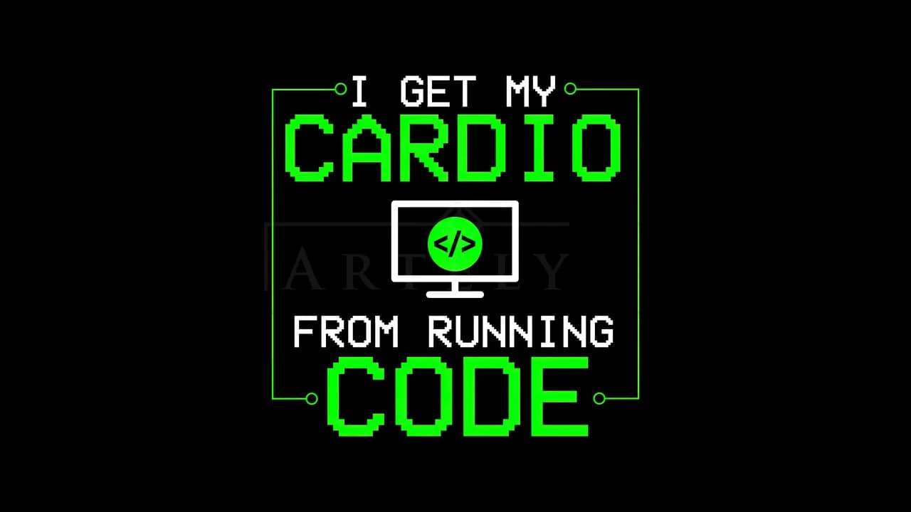 Coding Cardio Typography metal wall art by Artelyx Studios