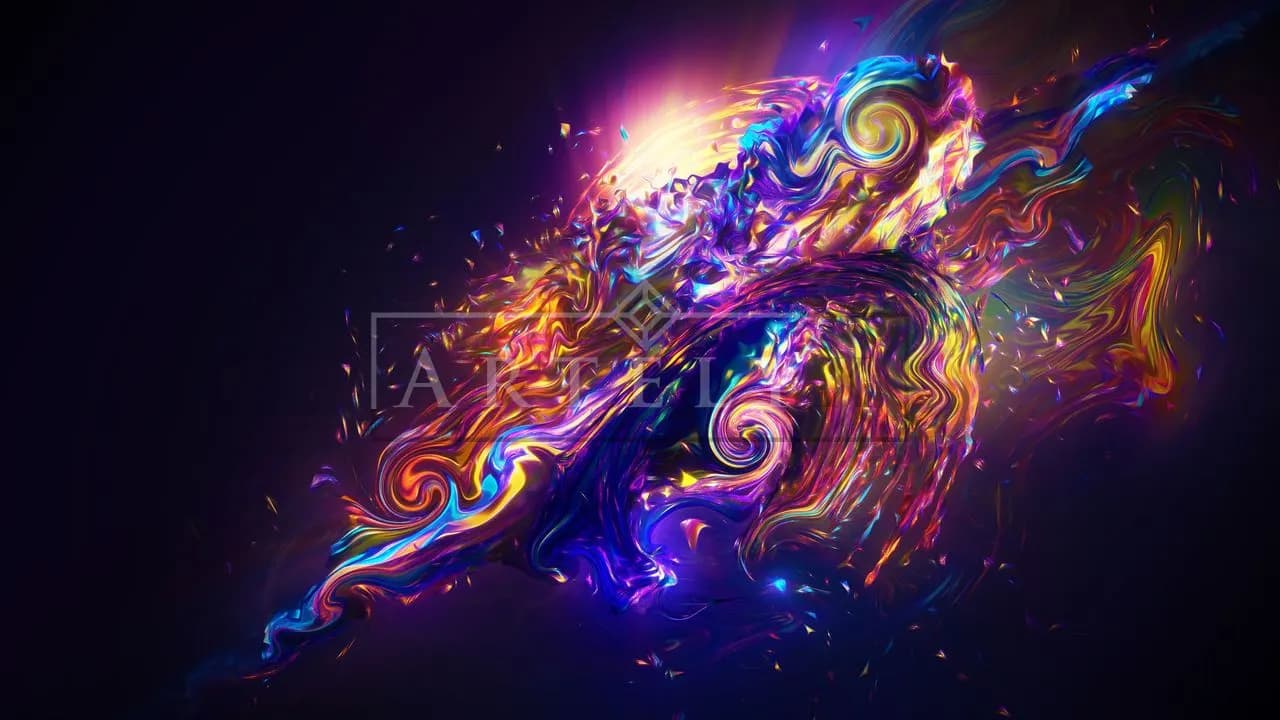 Chromatic Vortex Flow metal wall art by Artelyx Studios