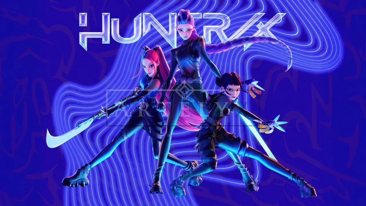 Neon Hunt Trio metal wall art by Artelyx Studios