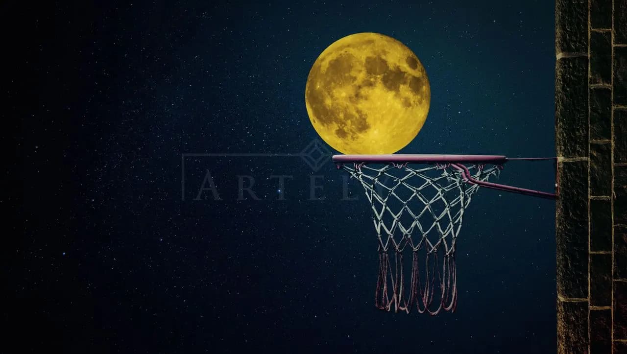 Full Moon Slam metal wall art by Artelyx Studios