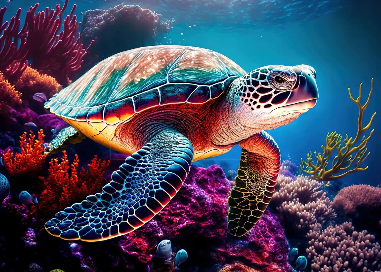 Rainbow Reef Voyager metal wall art by Artelyx Studios