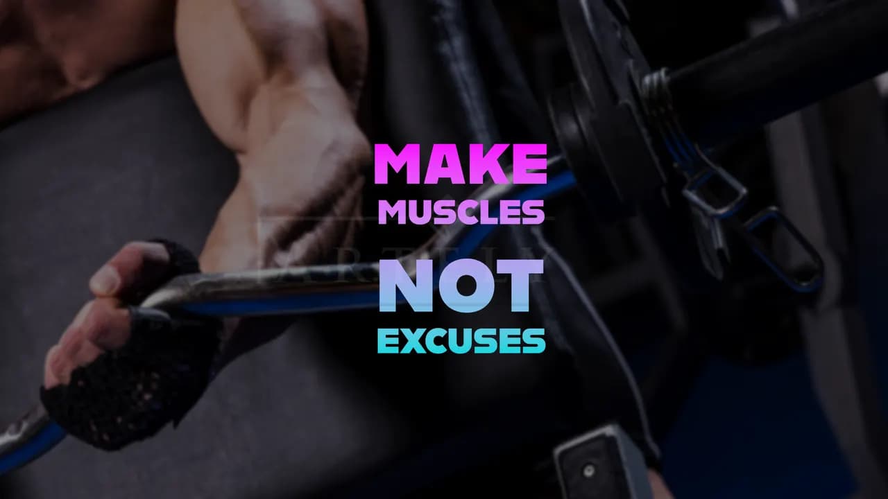 Make Muscles Not Excuses Gym Poster metal wall art by Artelyx Studios