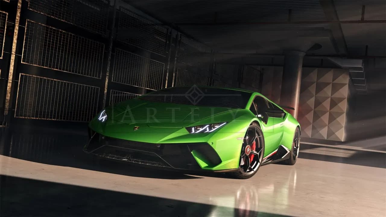 Lamborghini Huracán: Verde Impact metal wall art by Artelyx Studios