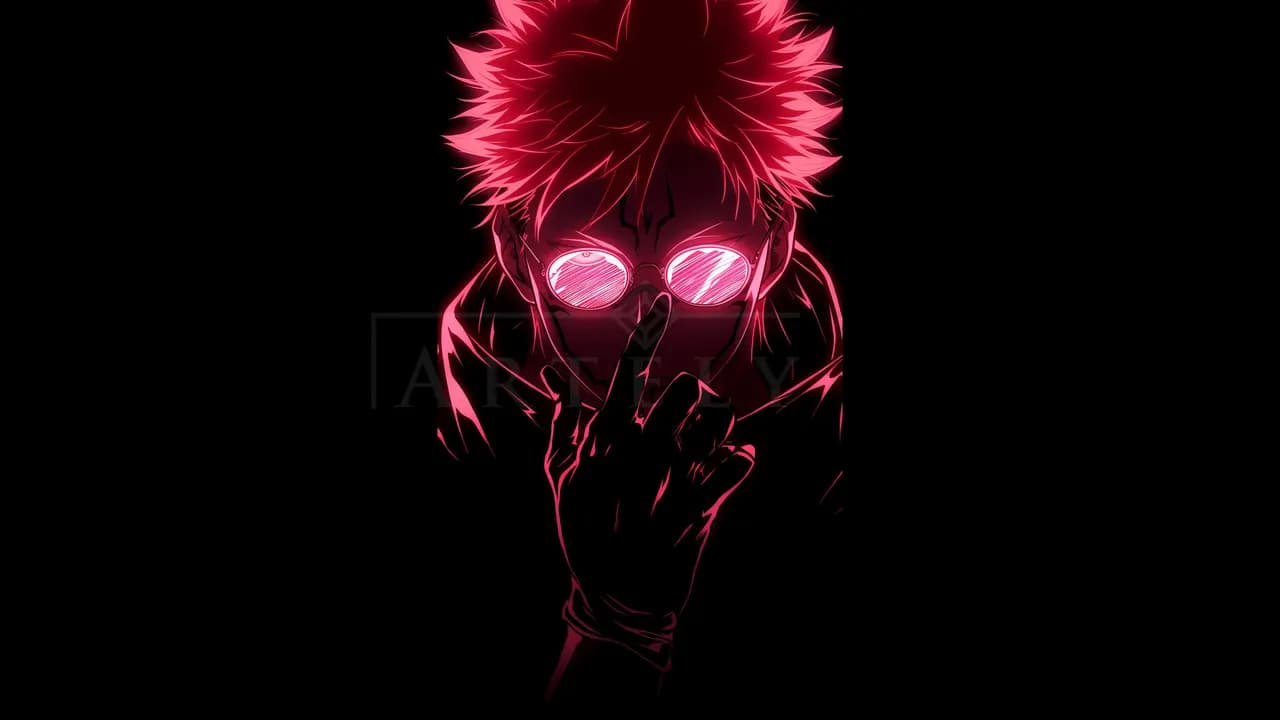 Neon Sorcerer in Crimson Glasses metal wall art by Artelyx Studios