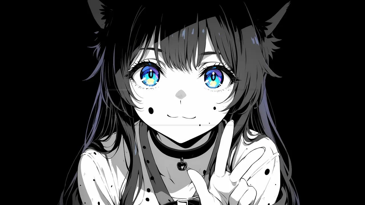 Eyes of the Kawaii Cat Girl metal wall art by Artelyx Studios
