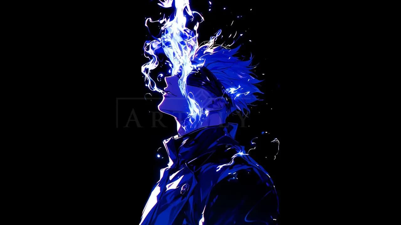 Blue Flame Awakening metal wall art by Artelyx Studios