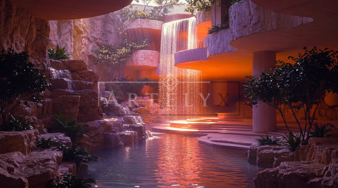 Cascading Modern Sanctuary metal wall art by Artelyx Studios