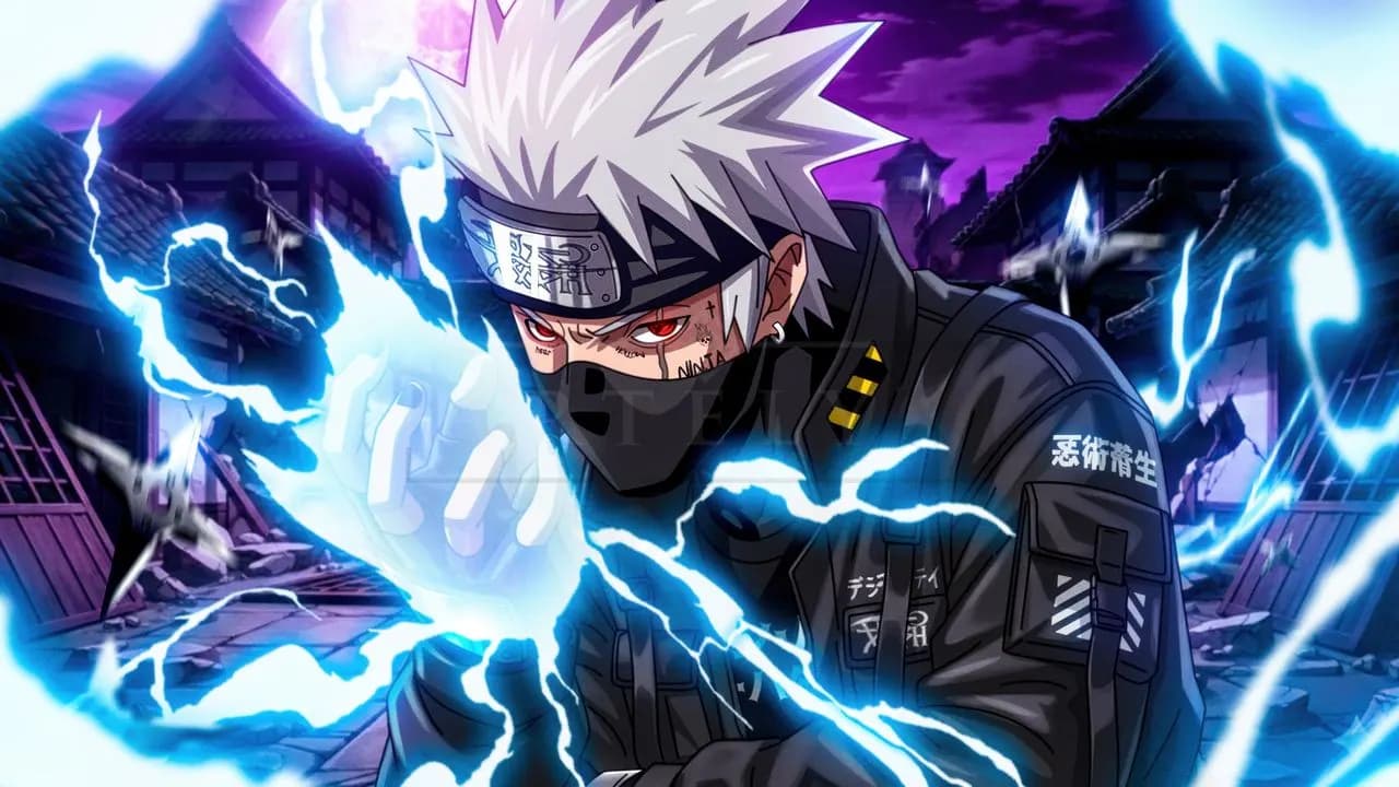 Kakashi Lightning Surge metal wall art by Artelyx Studios