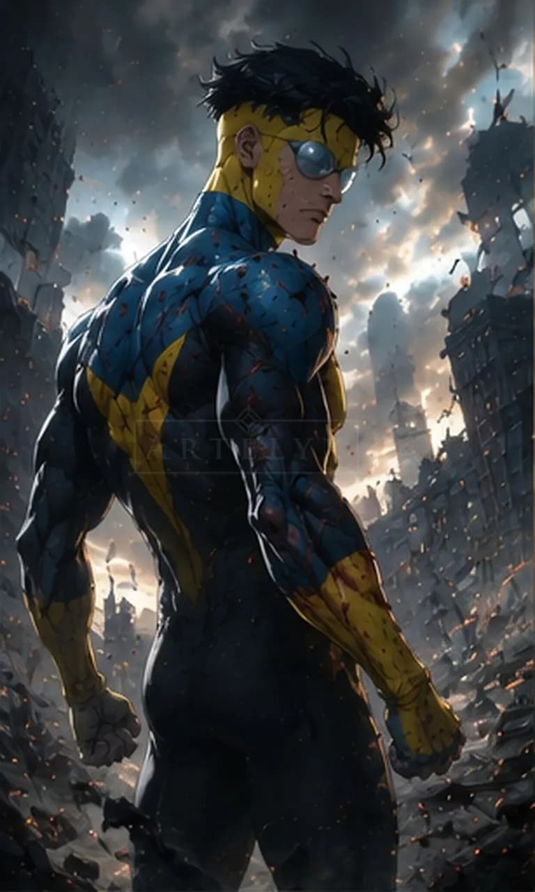 Invincible Standing in the Ruins metal wall art by Artelyx Studios
