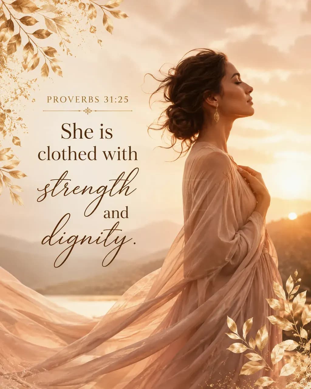 Strength and Dignity – Proverbs 31:25 metal wall art by Artelyx Studios