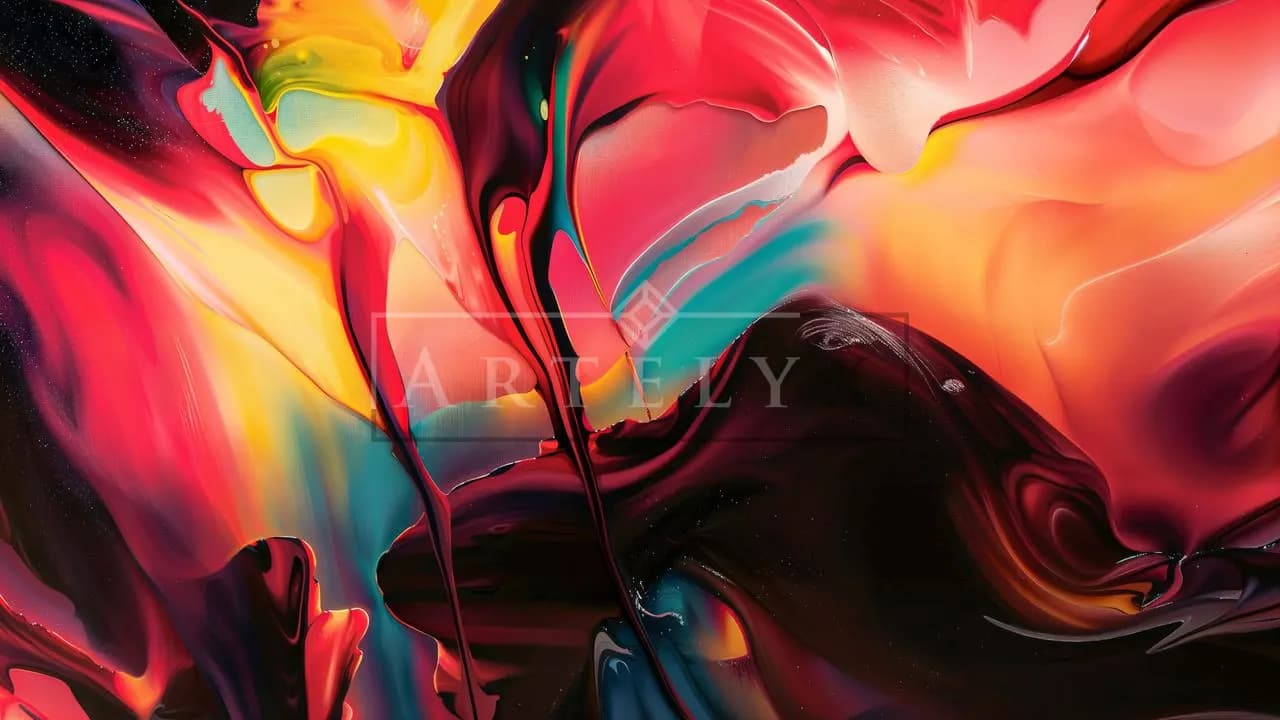 Vivid Liquid Flow metal wall art by Artelyx Studios