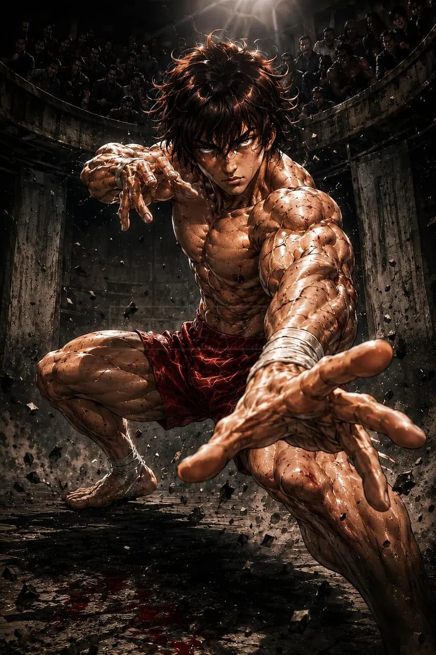 Baki Arena Stance metal wall art by Artelyx Studios