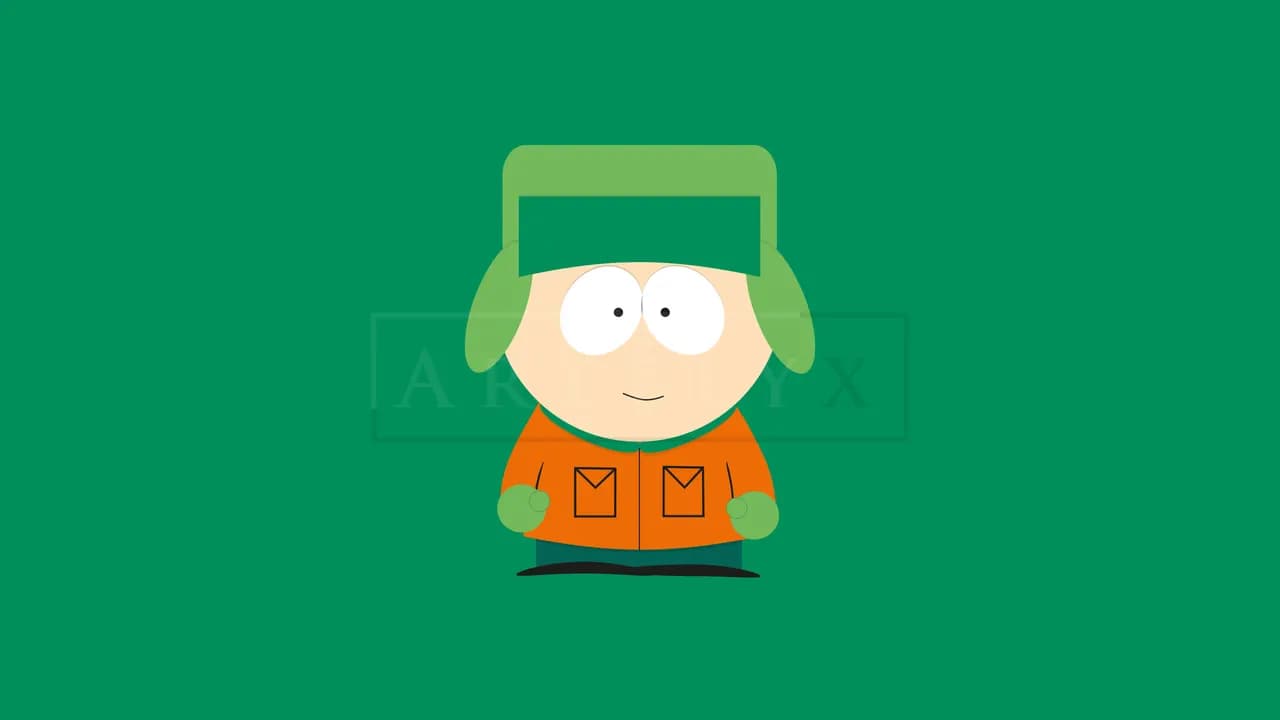 Kyle Broflovski Minimal Cartoon metal wall art by Artelyx Studios