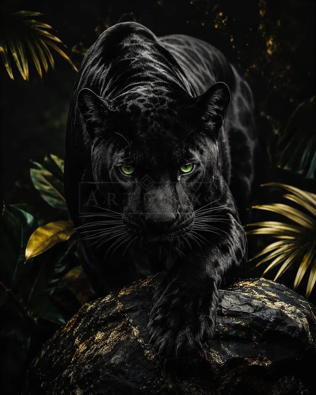 Midnight Black Panther metal wall art by Artelyx Studios