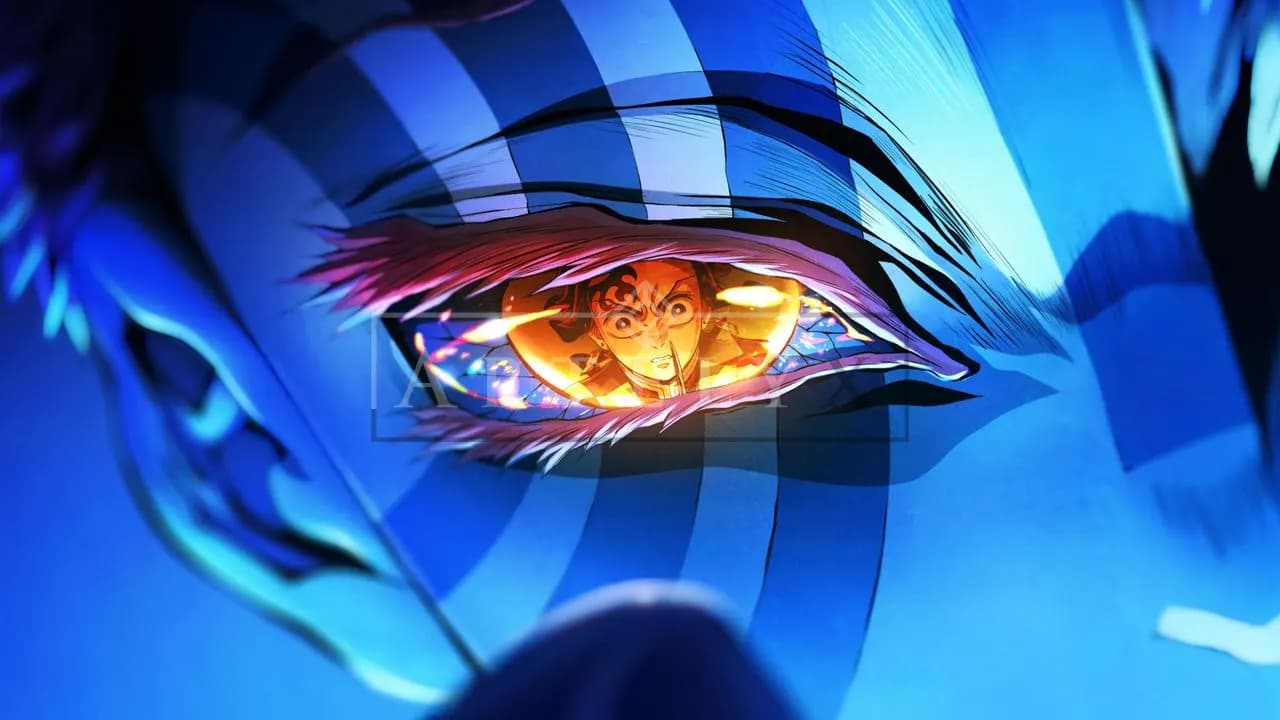 Tanjiro Reflected in a Demon’s Eye metal wall art by Artelyx Studios