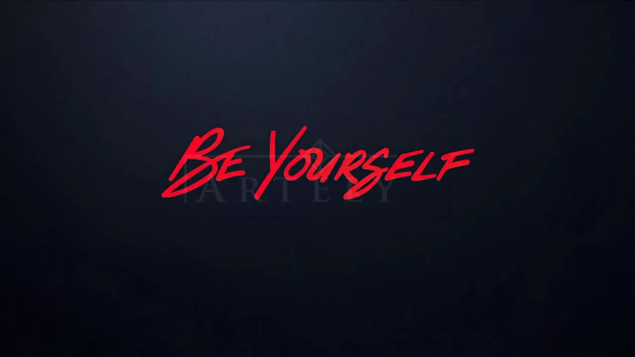 Be Yourself Neon Quote metal wall art by Artelyx Studios