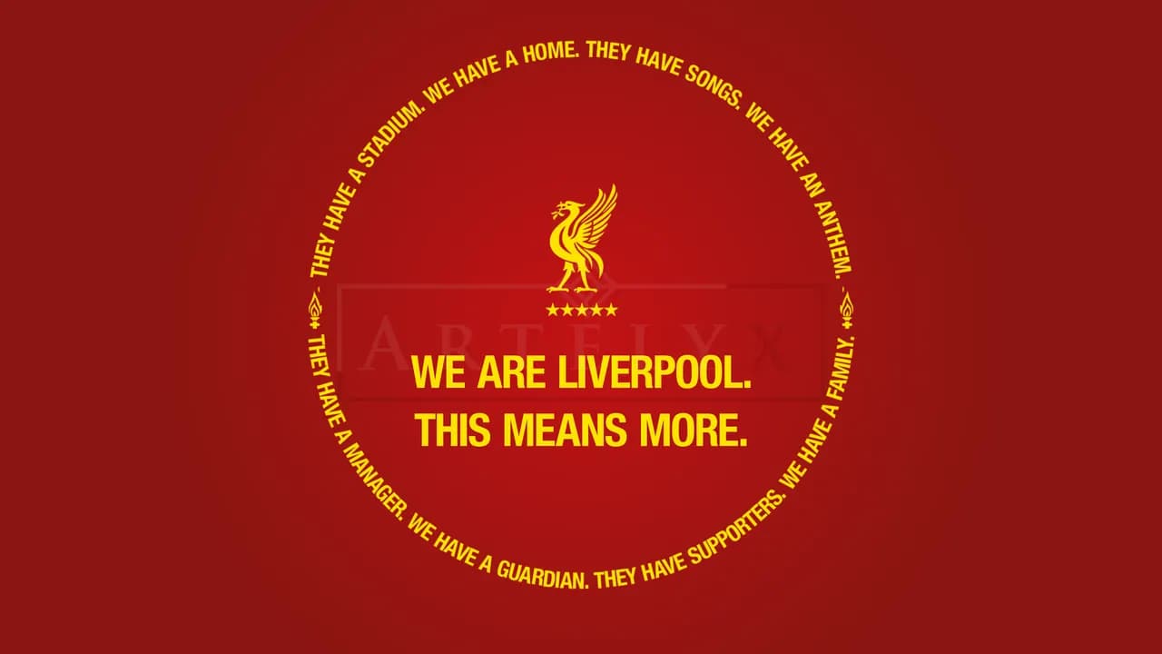 Liverpool “This Means More” Motto Artwork metal wall art by Artelyx Studios