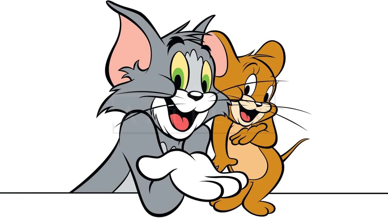 Tom and Jerry Laughing Together metal wall art by Artelyx Studios