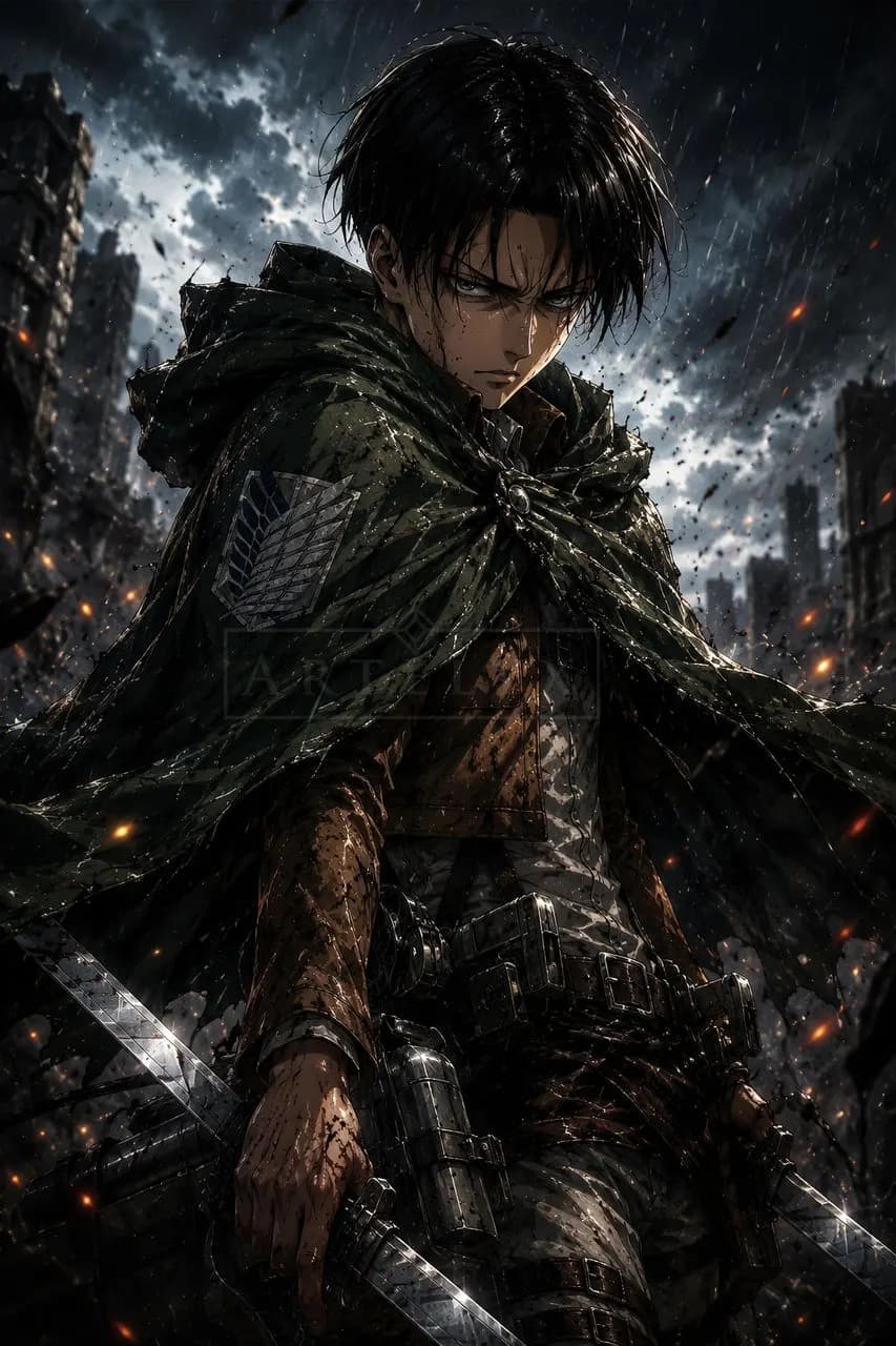 Captain Levi Battle Ready metal wall art by Artelyx Studios