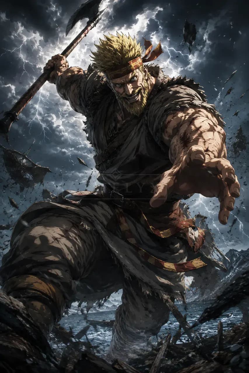 Thorkell’s Stormfront Charge metal wall art by Artelyx Studios